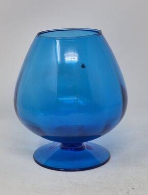 Blue Glass Brandy Snifter Style Vase